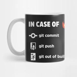 Use Git In Case of Fire v2 - Funny Programming Jokes - Dark Color Mug